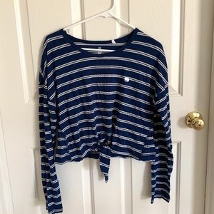NEW Pacsun Blue Striped Long Sleeve w Tie